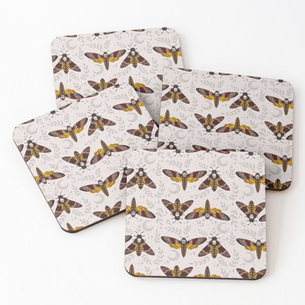 Item preview, Skull Moths, White designed and sold by serafineaandd.
