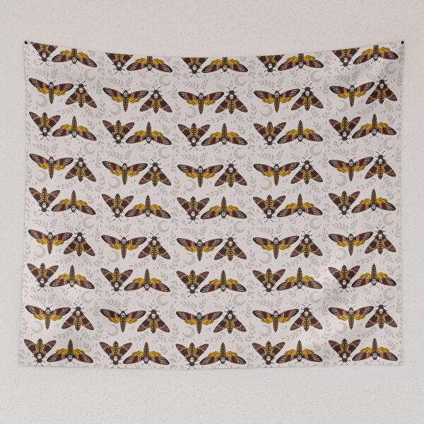 Item preview, Skull Moths, White designed and sold by serafineaandd.