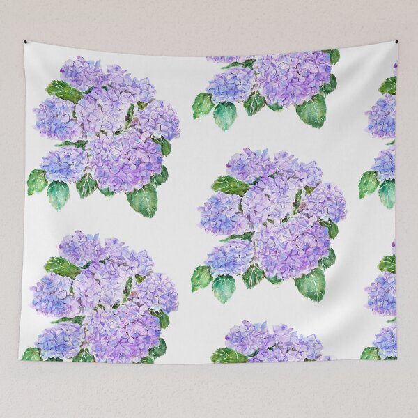 Item preview, purple blue hydrangea bouquet watercolor hand painted  designed and sold by ColorandColor.