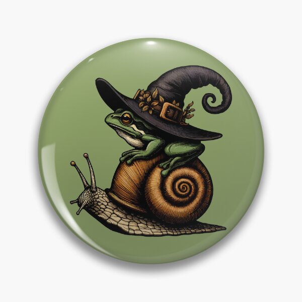 Item preview, Cottagecore Witchy Frog Travel on Snail designed and sold by TomFrontierArt.