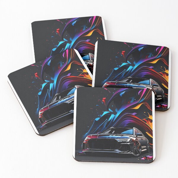 Item preview, Audi sedan flic flac black Abstract poster design designed and sold by Salimgor Hangaround Music.
