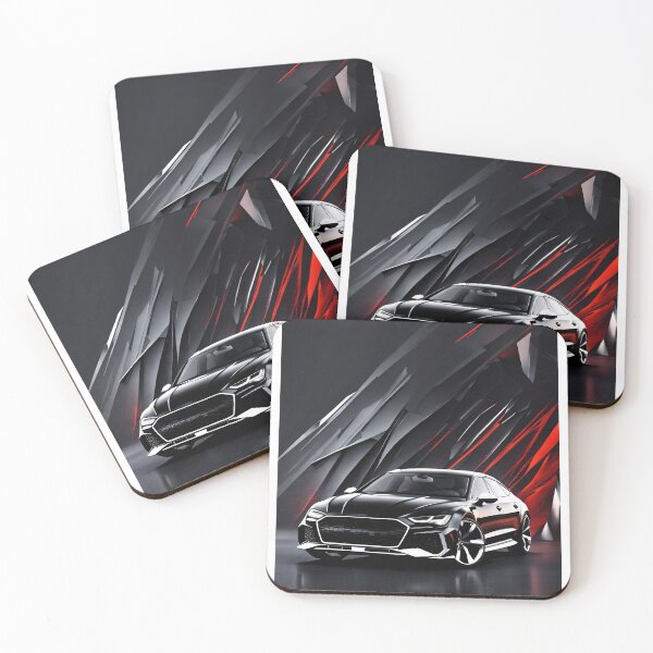 Item preview, Audi sedan flic flac silver/black Abstract poster design designed and sold by Salimgor Hangaround Music.