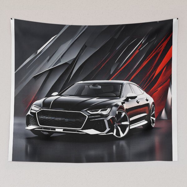 Item preview, Audi sedan flic flac silver/black Abstract poster design designed and sold by Salimgor Hangaround Music.