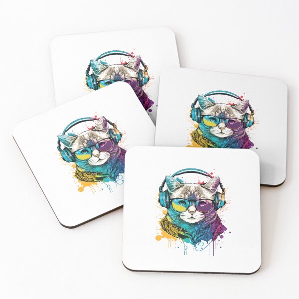 Item preview,  cute cat wearing glasses designed and sold by stickers4your.