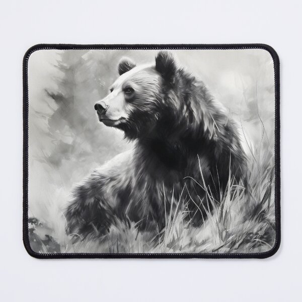 Item preview, Black and White bear pencil drawing designed and sold by Pencil-Art.
