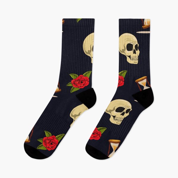 Item preview, Skulls Roses Hourglasses Seamless Gothic Pattern designed and sold by LamarrDreams13.