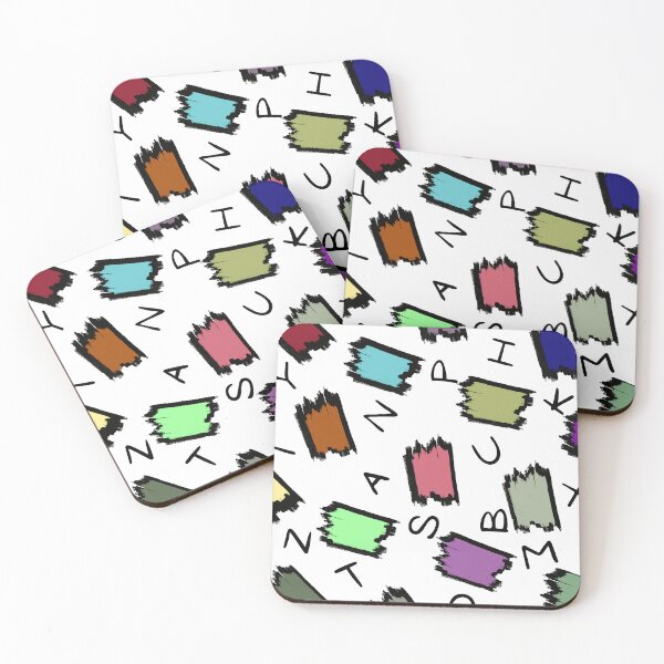 Item preview, Alphabets and multicoloured textured unique design. designed and sold by Chicas-wonder.