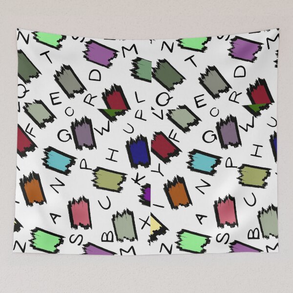Item preview, Alphabets and multicoloured textured unique design. designed and sold by Chicas-wonder.