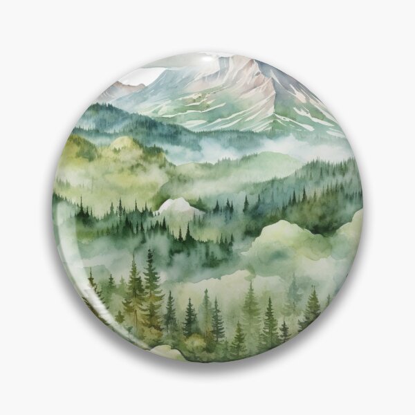 Item preview, Mountains Landscape Painting Pattern designed and sold by NicolasGlowArt.