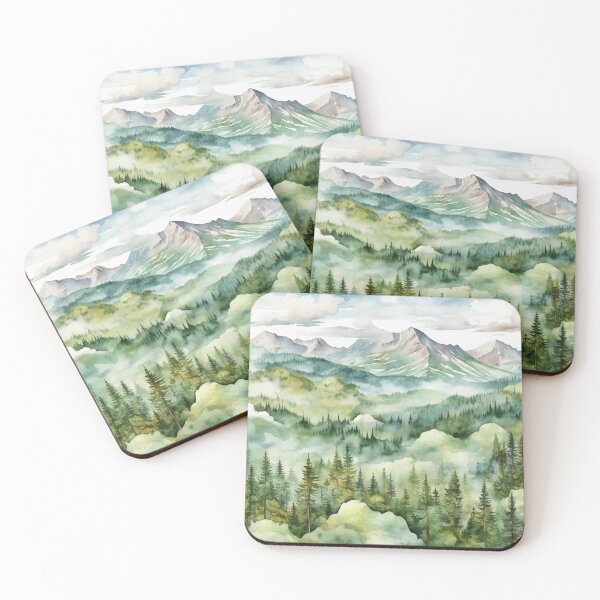 Item preview, Mountains Landscape Painting Pattern designed and sold by NicolasGlowArt.