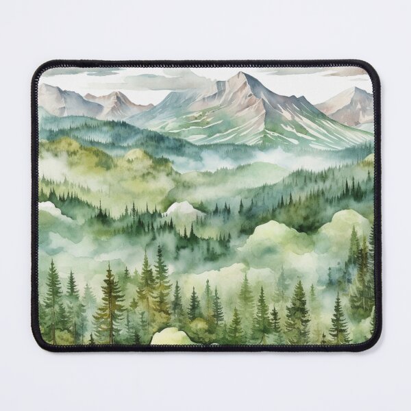 Item preview, Mountains Landscape Painting Pattern designed and sold by NicolasGlowArt.