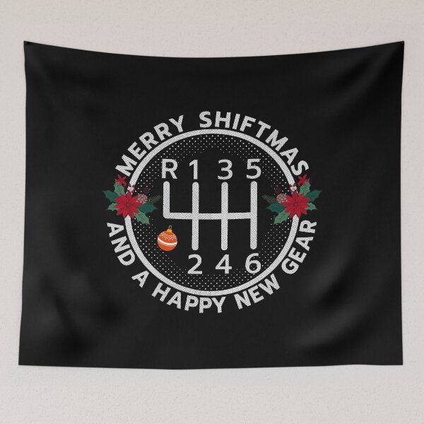 Item preview, Merry Shiftmas Happy New Gear Black designed and sold by RR-Arts.