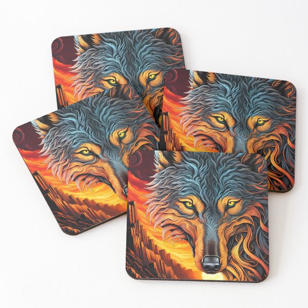 Item preview, Wolf and Swirling Moon, Ai Generated Art  designed and sold by ACC .