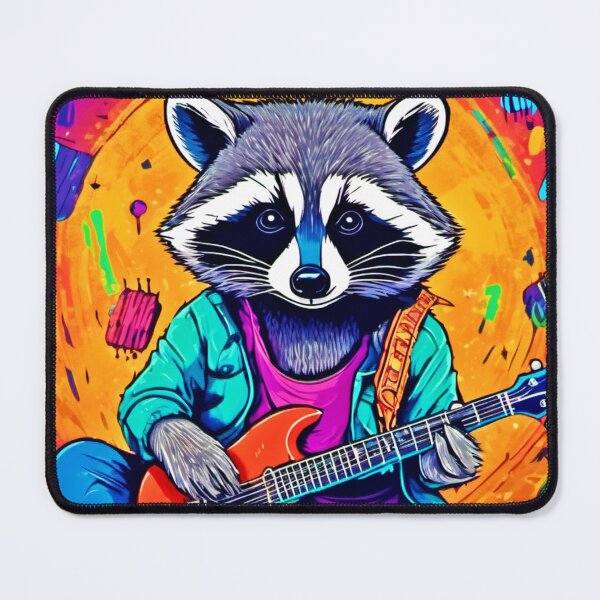 Item preview, Rock Music Playing Raccoon designed and sold by Health And Fitness Posts e-Store.