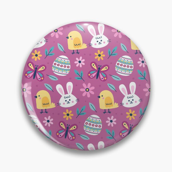 Item preview, Easter Egg and Flower Pattern Drak Pink designed and sold by BeebooDesign.
