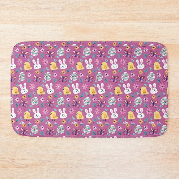 Item preview, Easter Egg and Flower Pattern Drak Pink designed and sold by BeebooDesign.