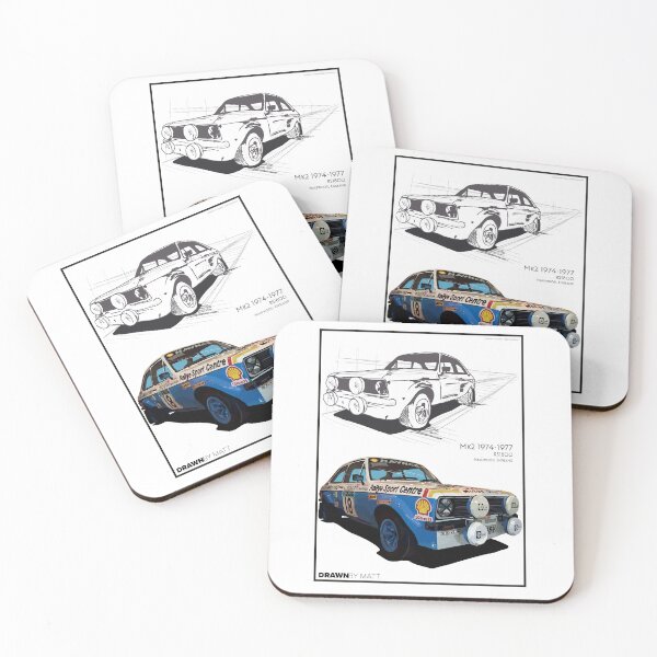 Item preview, Ford Escort Mk2 Rally Car Drawing designed and sold by DrawnByMatt.