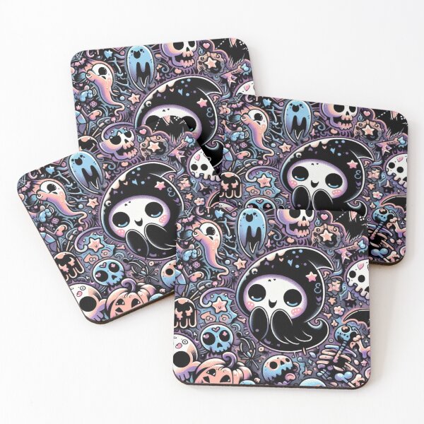 Item preview, Kawaii Gothic Halloween Ghost Illustration designed and sold by Tw1nsAIArt.