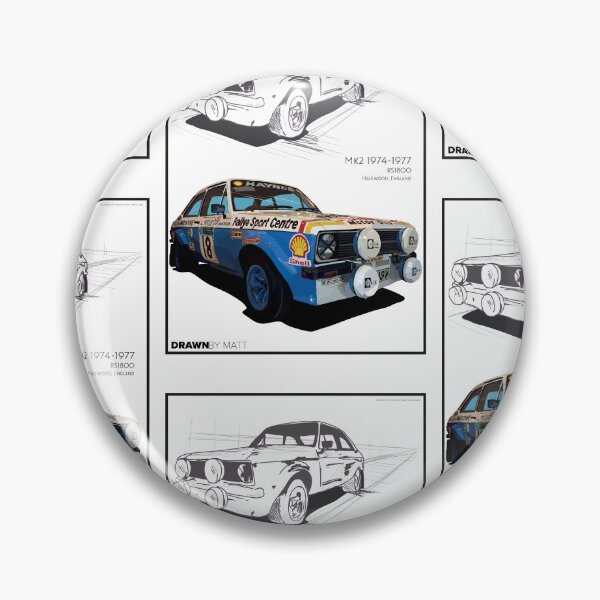 Item preview, Ford Escort Mk2 Rally Car Drawing designed and sold by DrawnByMatt.