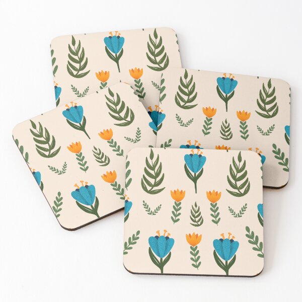 Item preview, Folk Art Flowers, Cream designed and sold by serafineaandd.