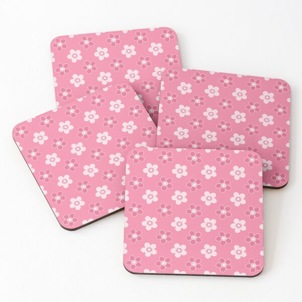 Item preview,  simple floral solid pink pattern retro small flowers designed and sold by fuzzyfox.