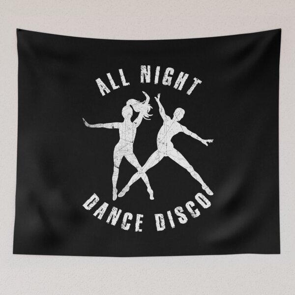 Item preview, White silhouette of a couple dancing disco designed and sold by HarridanCreates.