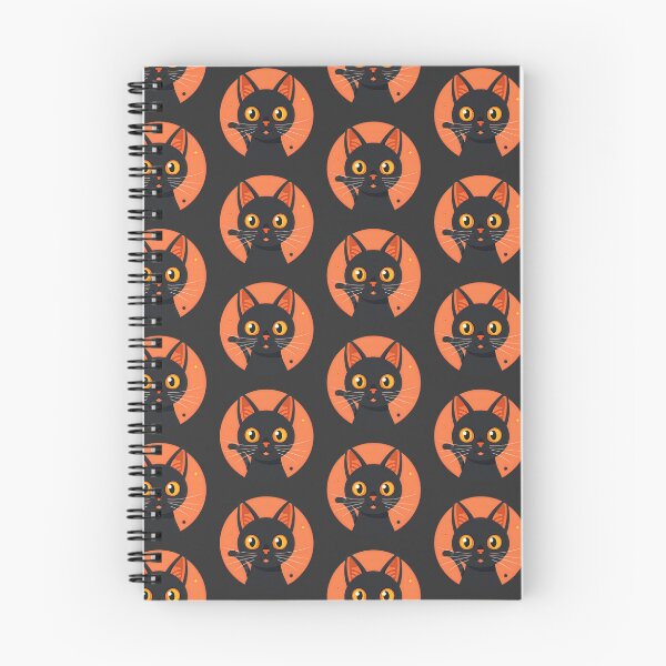 Item preview, Cute Black Cat on orange background designed and sold by Jirayut Srimuang.