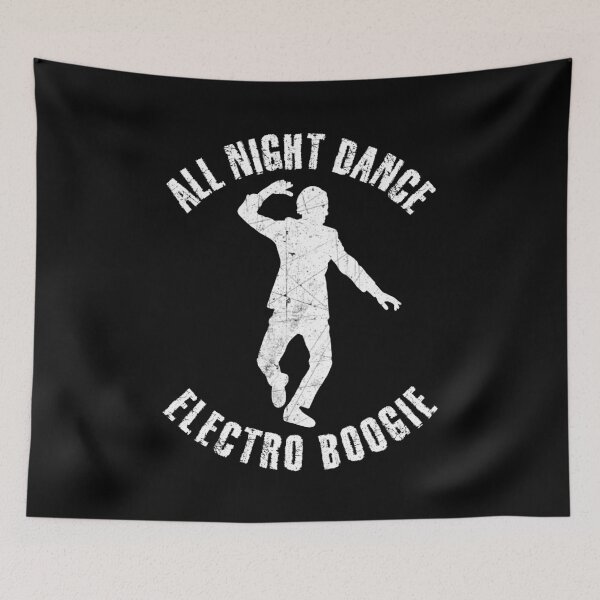 Item preview, White silhouette of a man dancing electro boogie designed and sold by HarridanCreates.