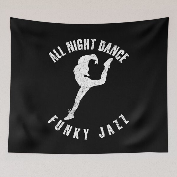 Item preview, White silhouette of a woman dancing funky jazz designed and sold by HarridanCreates.