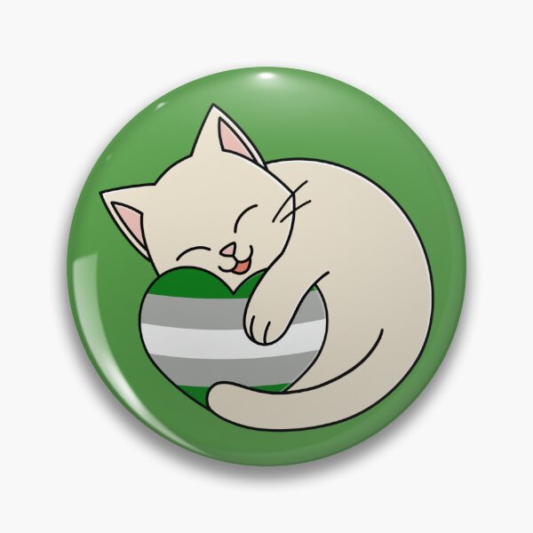 Item preview, Cute Happy White Cat Holding a Greyromantic Flag Heart designed and sold by AroAxel.