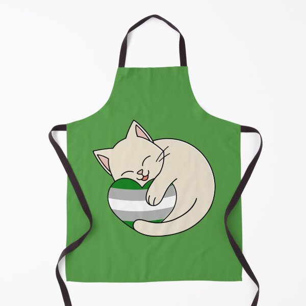 Item preview, Cute Happy White Cat Holding a Greyromantic Flag Heart designed and sold by AroAxel.
