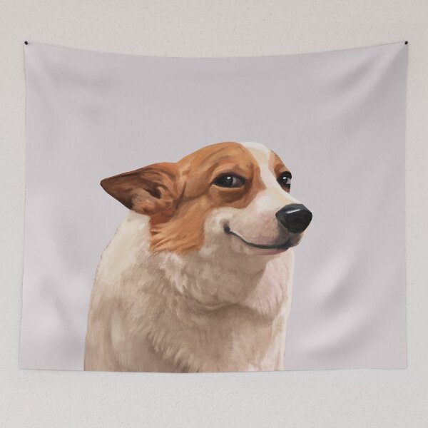 Item preview, Smiling Corgi Dog Meme designed and sold by Mashz.