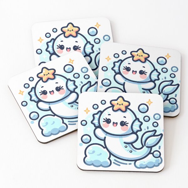 Item preview, Kawaii Bubbly Siren With Starfish Earrings designed and sold by CanvasCutie.