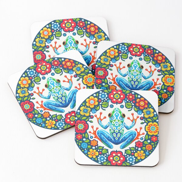 Item preview, Scandinavian Folk Art Frog Amidst Floral Splendour by heidiannemorris ©️  designed and sold by FOLK ART FUSION by heidiannemorris.