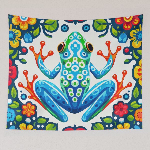 Item preview, Scandinavian Folk Art Frog Amidst Floral Splendour by heidiannemorris ©️  designed and sold by FOLK ART FUSION.