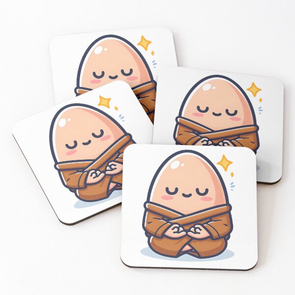 Item preview, Kawaii Egg Meditating Peacefully Wearing A Monk'S Robe designed and sold by CanvasCutie.