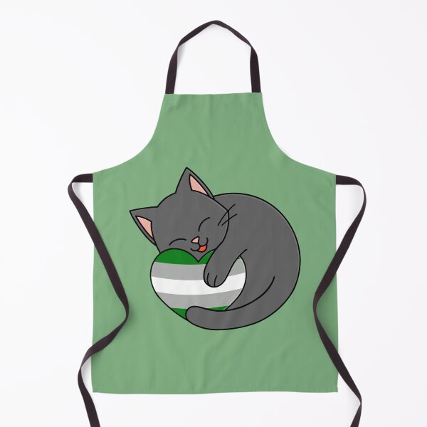 Item preview, Cute Happy Black Cat Holding a Greyromantic Flag Heart designed and sold by AroAxel.