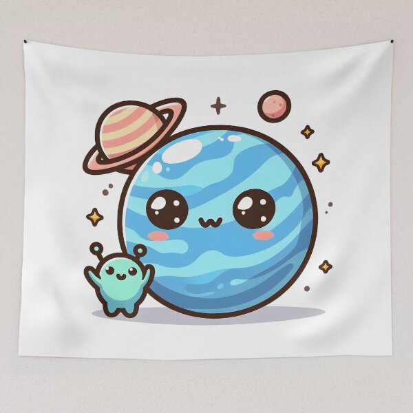 Item preview, Kawaii Planet: A Cute Alien Friend designed and sold by CanvasCutie.