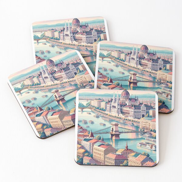Item preview, Budapest Hungary - Digital Art Poster designed and sold by TravelMarvel.