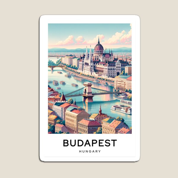 Item preview, Budapest Hungary - Digital Art Poster designed and sold by TravelMarvel.