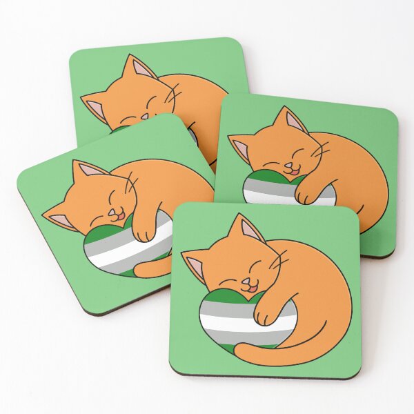 Item preview, Cute Happy Orange Cat Holding a Greyromantic Flag Heart designed and sold by AroAxel.
