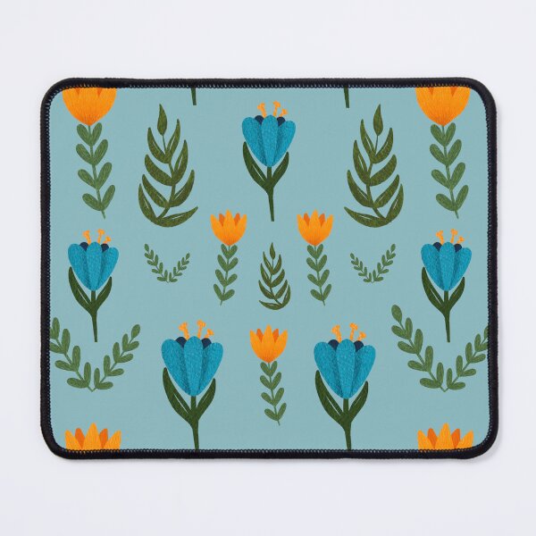 Item preview, Folk Art Flowers, Blue designed and sold by serafineaandd.