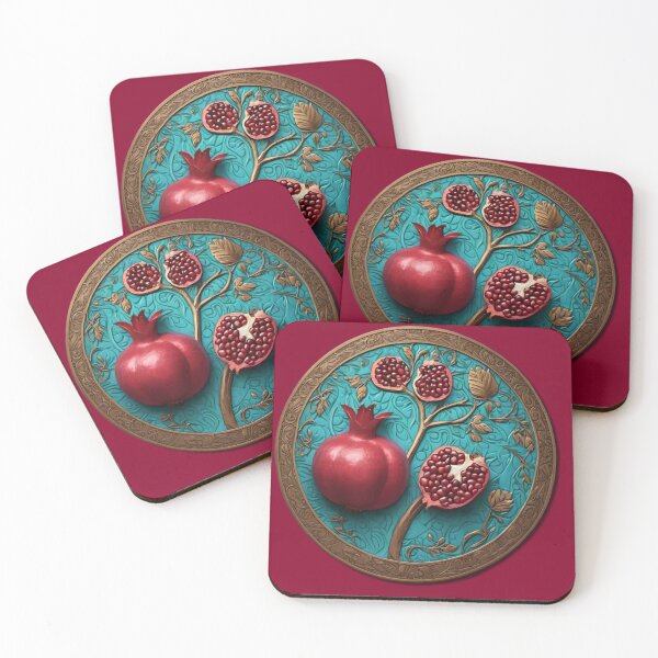 Item preview, FANTASY COIN WITH POMEGRANATE FRUIT RELIEF designed and sold by Ciervo Primavera.