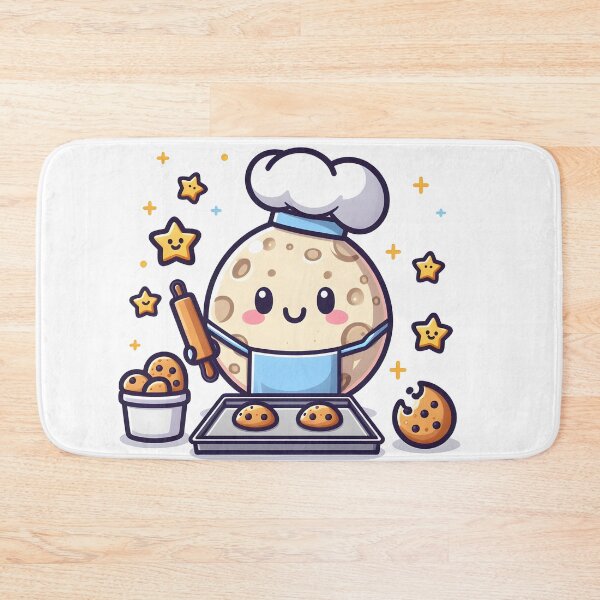 Item preview, Kawaii Moon With Apron And Chef Hat designed and sold by CanvasCutie.