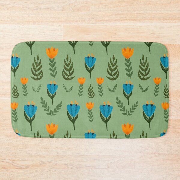 Item preview, Folk Art Flowers, Green designed and sold by serafineaandd.