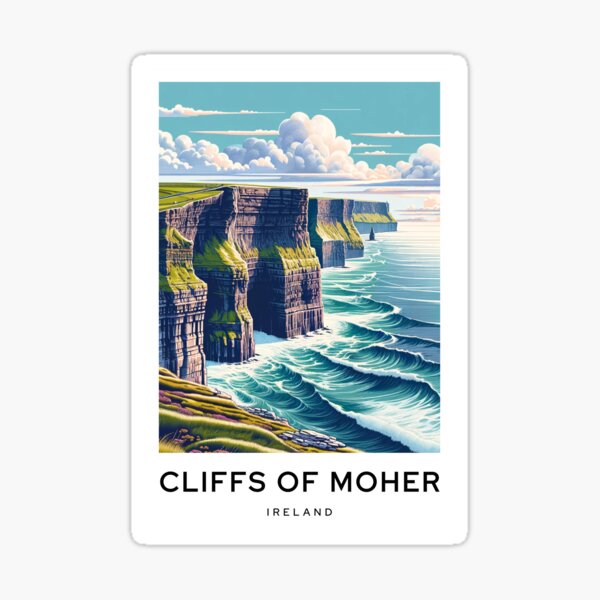 Item preview, Cliffs of Moher Ireland - Digital Art Poster designed and sold by TravelMarvel.