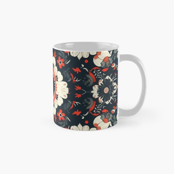 Item preview, White Red Black Flowers Mandala Pattern designed and sold by GrinGalore.