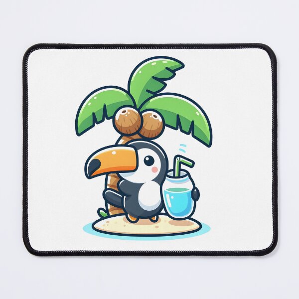 Item preview, Kawaii Toucan With Coconut Drink designed and sold by CanvasCutie.