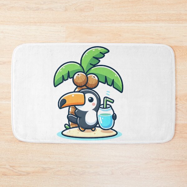 Item preview, Kawaii Toucan With Coconut Drink designed and sold by CanvasCutie.