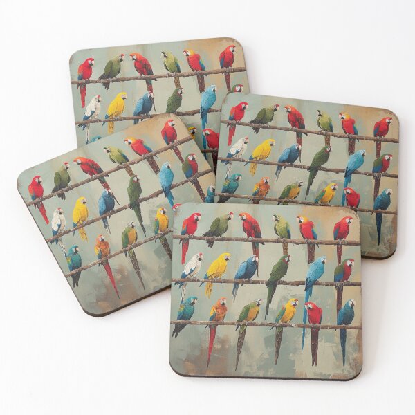Item preview, Everybirdy Parrots Pattern 2024 designed and sold by GrinGalore.
